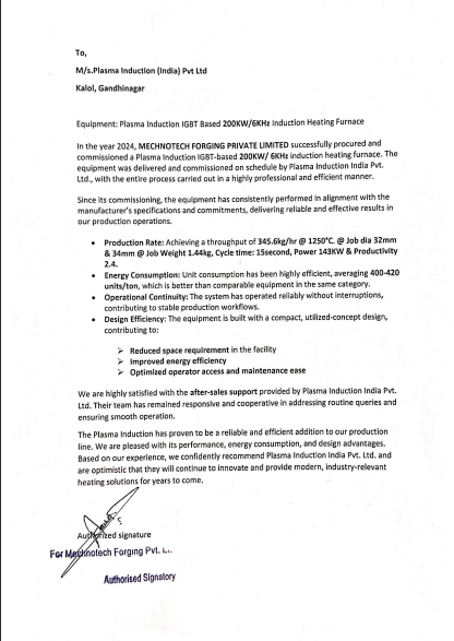 MECHNOTECH FORGING PRIVATE LIMITED (200KW)